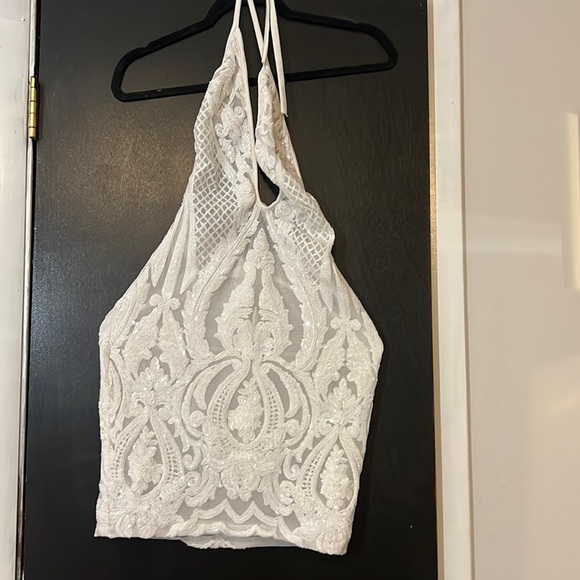 White body con, sexy halter dress - Picture 1 of 3